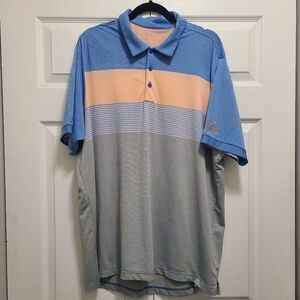 Antigua Mens Polo Golf course on sleeve Size XL Stripe‎